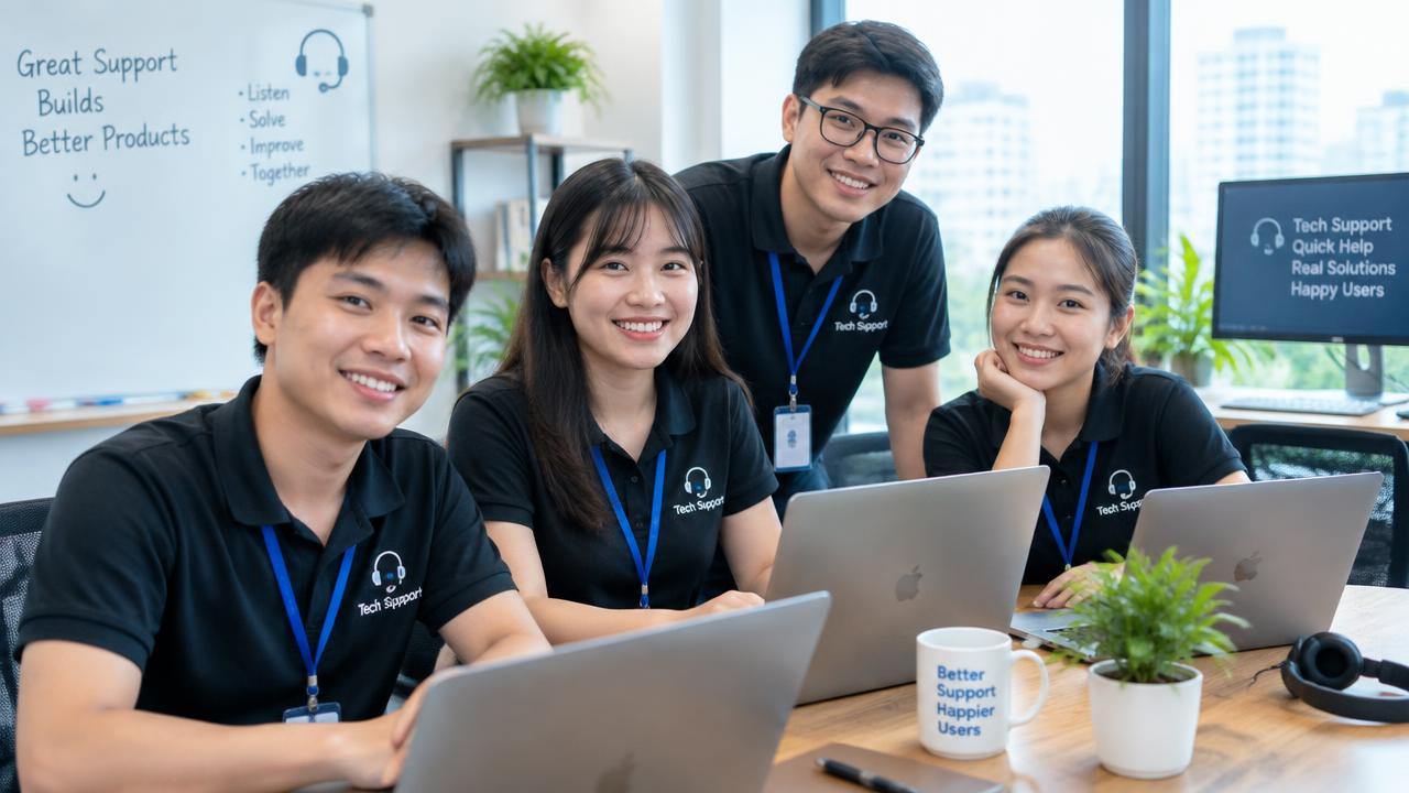 Đội ngũ hỗ trợ ricogrow tại văn phòng